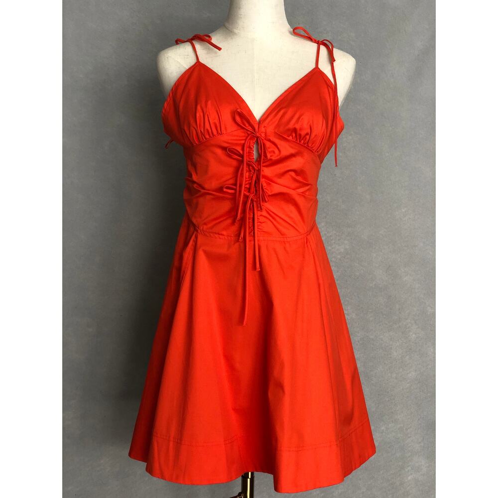 GB Tie Front Dress Mini Orange Junior Girl's Medium NEW
